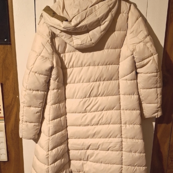 Cream Quilted Puffer Coat with Hood - Picture 5 of 6